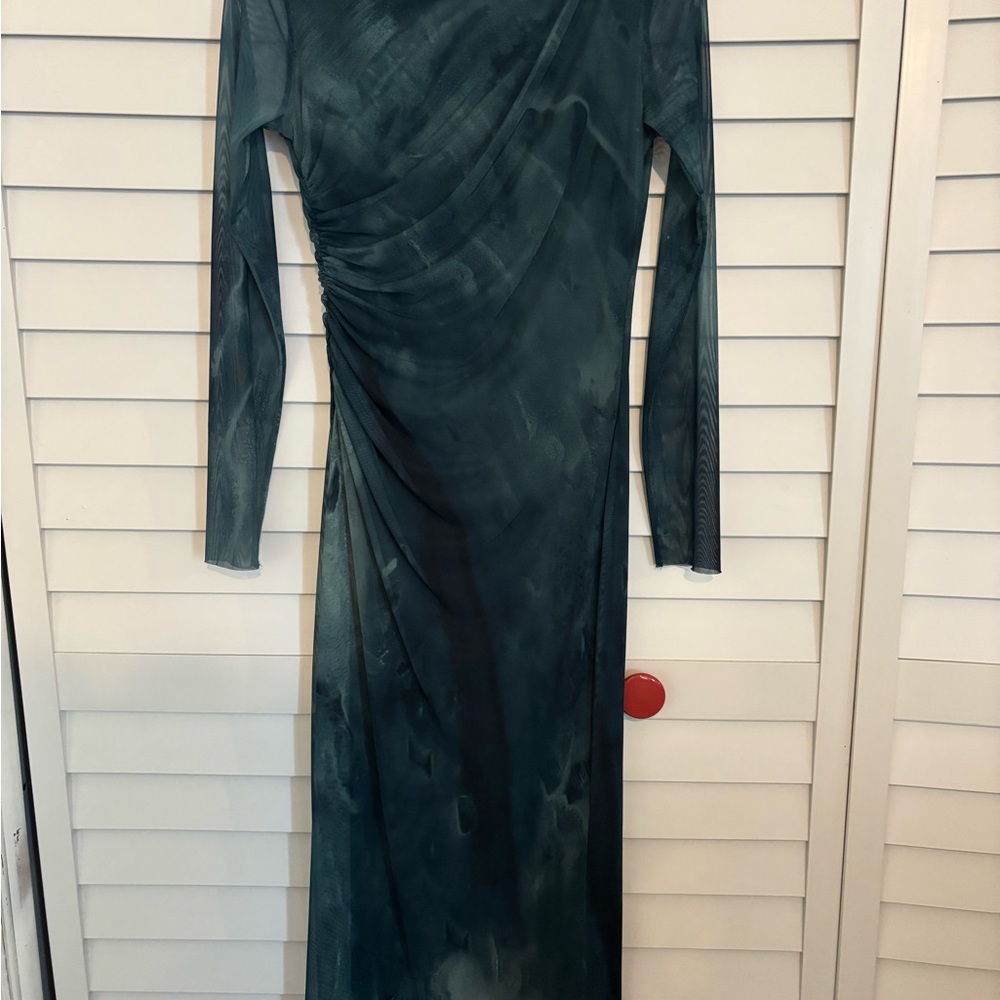 ZARA Long Fitted Mesh Dress Like New
Teal Blue